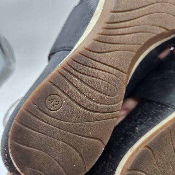 Dansko Valentina Women’s Sz 11 EU 42 Gladiator Sandals Wedge Black Leather Caged - Picture 7 of 8